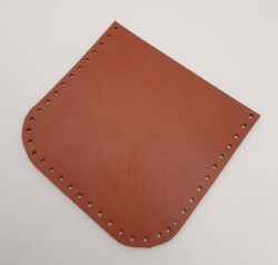 Angel Çanta Aksesuar Taba Gerçek Deri 12x12 cm Oval Kenar Cep - Angel Çanta Aksesuar