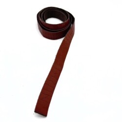 Angel Çanta Aksesuar Taba Renk Croco Desen Gerçek Deri 100x2 cm Şerit Deri - Angel Çanta Aksesuar