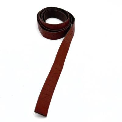 Angel Çanta Aksesuar Taba Renk Croco Desen Gerçek Deri 100x2 cm Şerit Deri - 1