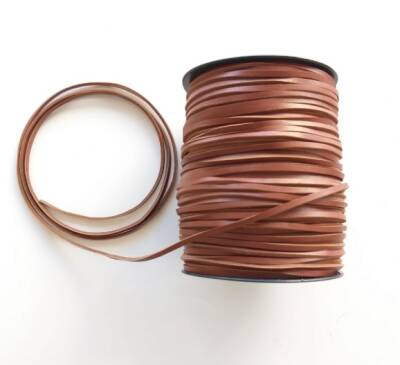 Angel Çanta Aksesuar Taba Renk Gerçek Deri 3 Mm Deri İp Metrelik - 1