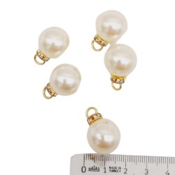 Angel Çanta Aksesuar Taşlı Kulplu 16 mm İnci 5 Adet - 2