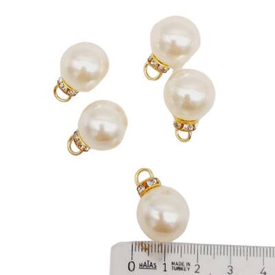 Angel Çanta Aksesuar Taşlı Kulplu 16 mm İnci 5 Adet - 2