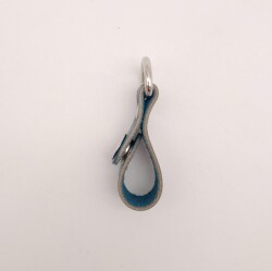 Angel Çanta Aksesuar Turkuaz Gerçek Deri Çıtçıtlı Sapucu Böce Gümüş Metalli 1 Adet - 2