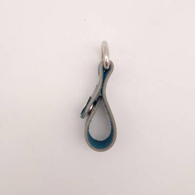 Angel Çanta Aksesuar Turkuaz Gerçek Deri Çıtçıtlı Sapucu Böce Gümüş Metalli 1 Adet - 2