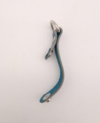 Angel Çanta Aksesuar Turkuaz Gerçek Deri Çıtçıtlı Sapucu Böce Gümüş Metalli 1 Adet - 3