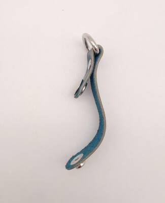 Angel Çanta Aksesuar Turkuaz Gerçek Deri Çıtçıtlı Sapucu Böce Gümüş Metalli 1 Adet - 3