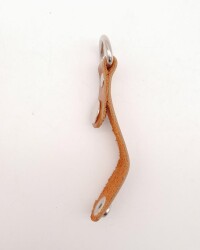 Angel Çanta Aksesuar Turuncu Taba Gerçek Deri Çıtçıtlı Sapucu Böce Gümüş Metalli 1 Adet - 2