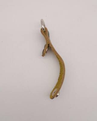 Angel Çanta Aksesuar Yeşil Gerçek Deri Çıtçıtlı Sapucu Böce Gümüş Metalli 1 Adet - 3