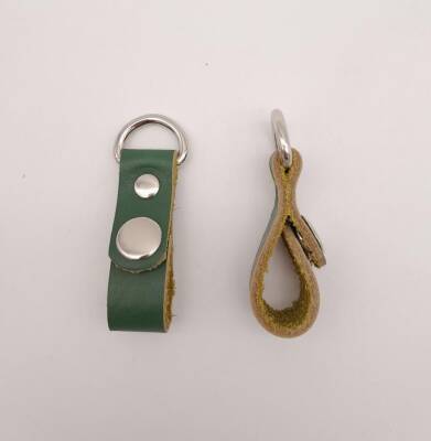 Angel Çanta Aksesuar Yeşil Gerçek Deri Çıtçıtlı Sapucu Böce Gümüş Metalli - 2