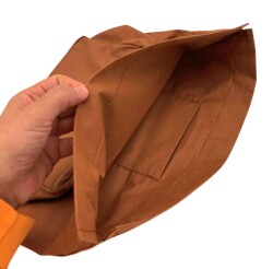 Angel Çanta Aksesuar Örgü Çantaya Hazır Astar Tabanlı Büzgülü 22x12 cm Açık Kahve Renk - 2