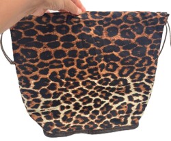 Angel Çanta Aksesuar Örgü Çantaya Hazır Astar Tabanlı Büzgülü 22x12 cm Leopar Desen Renk - Angel Çanta Aksesuar