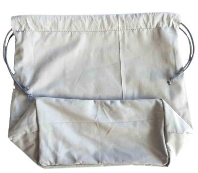 Angel Çanta Aksesuar Örgü Çantaya Hazır Astar Tabanlı Büzgülü 22X12Cm Açık Gri - 1