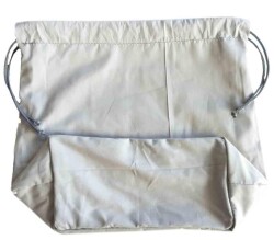 Angel Çanta Aksesuar Örgü Çantaya Hazır Astar Tabanlı Büzgülü 22X12Cm Açık Gri - Angel Çanta Aksesuar