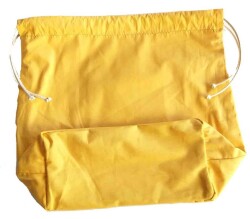 Angel Çanta Aksesuar Örgü Çantaya Hazır Astar Tabanlı Büzgülü 22X12Cm Hardal - Angel Çanta Aksesuar