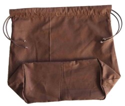 Angel Çanta Aksesuar Örgü Çantaya Hazır Astar Tabanlı Büzgülü 22X12Cm Koyu Kahve - Angel Çanta Aksesuar