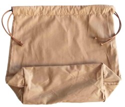 Angel Çanta Aksesuar Örgü Çantaya Hazır Astar Tabanlı Büzgülü 22X12Cm Sütlü Kahve - Angel Çanta Aksesuar