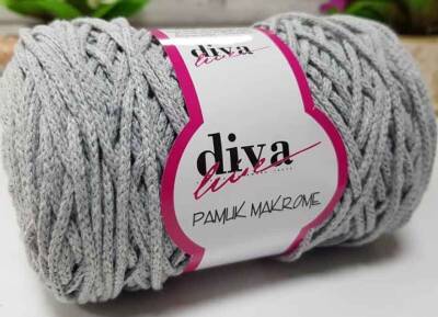 Angel Çanta Aksesuar Diva Pamuk Makrome Açık Gri (Kalın) - 1