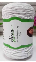 Angel Çanta Aksesuar Diva Pamuk Makrome Beyaz (İnce) - Angel Çanta Aksesuar