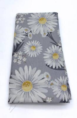 Angel Çanta Aksesuar 90x50 cm Duck Astarlık Kumaş Gri Papatya Desen - 1