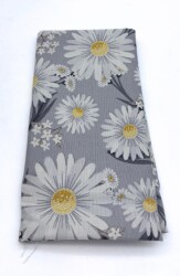 Angel Çanta Aksesuar 90x50 cm Duck Astarlık Kumaş Gri Papatya Desen - Angel Çanta Aksesuar