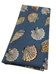 Angel Çanta Aksesuar 90x50 cm Duck Astarlık Kumaş Kot Mavi Deniz Kabuğu Desen - Angel Çanta Aksesuar