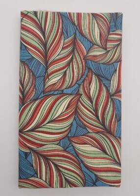 Angel Çanta Aksesuar 90X50 Cm Duck Astarlık Kumaş Sarma Yaprak Mavi Yeşil Desenli No:18 - 1