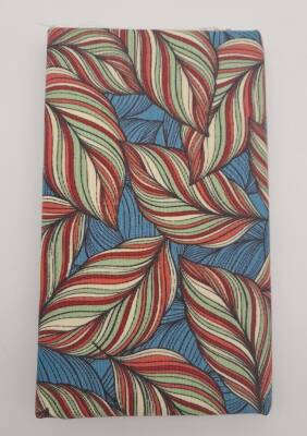 Angel Çanta Aksesuar 90X50 Cm Duck Astarlık Kumaş Sarma Yaprak Mavi Yeşil Desenli No:18 - 2