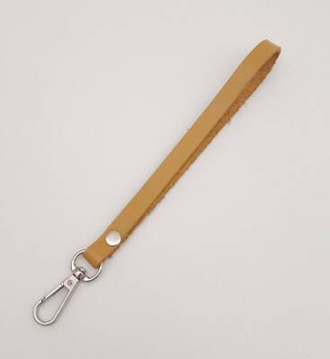 Angel Çanta Aksesuar Gerçek Deri Açık Taba Renk Elcik Gümüş Metalli - 1