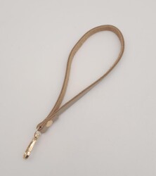 Angel Çanta Aksesuar Gerçek Deri Bej Renk Elcik Light Gold Metalli - 2