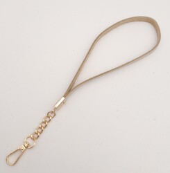 Angel Çanta Aksesuar Gerçek Deri Bej Renk Zincirli Elcik Light Gold Metalli - 2