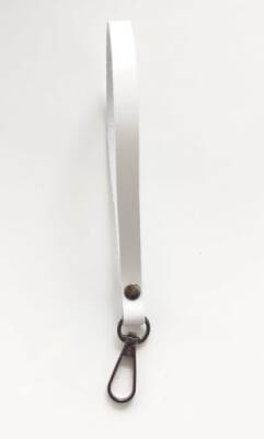 Angel Çanta Aksesuar Gerçek Deri Beyaz Renk Elcik Metali Füme - 1