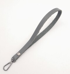 Angel Çanta Aksesuar Gerçek Deri Gri Renk Elcik Füme Metalli - Angel Çanta Aksesuar