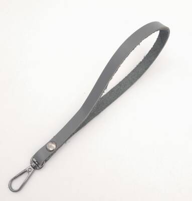 Angel Çanta Aksesuar Gerçek Deri Gri Renk Elcik Füme Metalli - 1