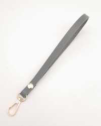 Angel Çanta Aksesuar Gerçek Deri Gri Renk Elcik Light Gold Metalli - Angel Çanta Aksesuar