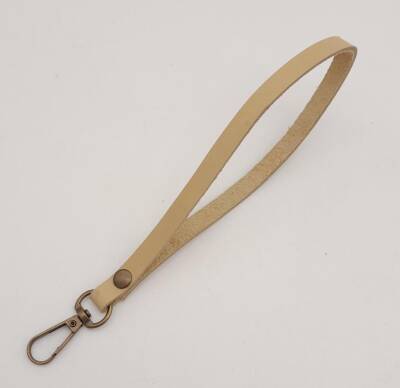 Angel Çanta Aksesuar Gerçek Deri Ham Doğal Renk Elcik Antik Metalli - 1