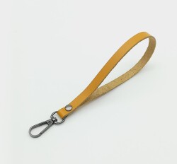 Angel Çanta Aksesuar Gerçek Deri Hardal Renk Elcik Füme Metalli - Angel Çanta Aksesuar