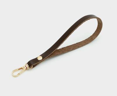 Angel Çanta Aksesuar Gerçek Deri Kahverengi Elcik Light Gold Metalli - 1