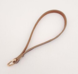 Angel Çanta Aksesuar Gerçek Deri Kızıl Kahve Halkalı Elcik Light Gold Metalli - 2