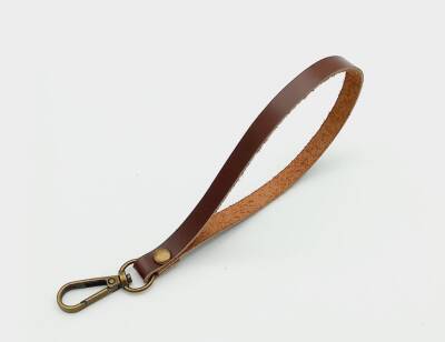 Angel Çanta Aksesuar Gerçek Deri Kızıl Kahve Renk Elcik Antik Metalli - 1