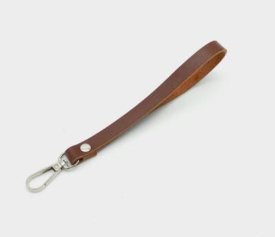 Angel Çanta Aksesuar Gerçek Deri Kızıl Kahve Renk Elcik Gümüş Metalli - 1