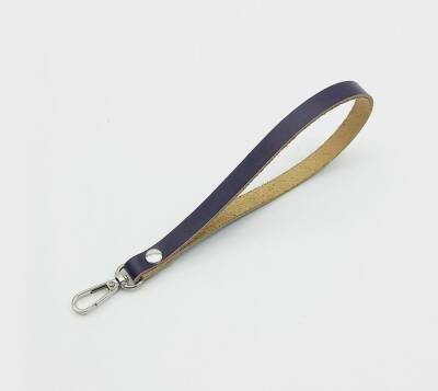 Angel Çanta Aksesuar Gerçek Deri Mor Renk Elcik Gümüş Metalli - 1