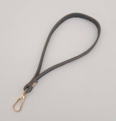 Angel Çanta Aksesuar Gerçek Deri Siyah Renk Elcik Light Gold Metalli - 2