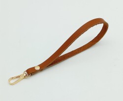 Angel Çanta Aksesuar Gerçek Deri Taba Renk Elcik Light Gold Metalli - Angel Çanta Aksesuar