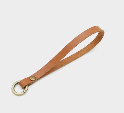 Angel Çanta Aksesuar Gerçek Deri Taba Renk Halkalı Elcik Antik Metalli - 1