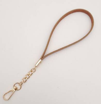 Angel Çanta Aksesuar Gerçek Deri Taba Renk Zincirli Elcik Light Gold Metalli - 2