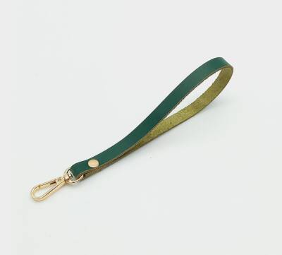 Angel Çanta Aksesuar Gerçek Deri Yeşil Renk Elcik Light Gold Metalli - 1