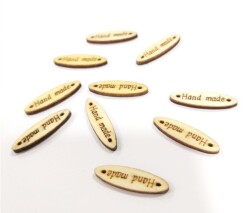 Angel Çanta Aksesuar 0.8X2.8 Cm Cm Ahşap Etiket 1 Adet No:3 - 3