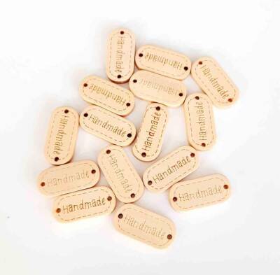 Angel Çanta Aksesuar 10'Lu Ahşap Açık Ton Etiket 1.1X2.35 Cm No:5 - 1