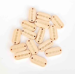 Angel Çanta Aksesuar 10'Lu Ahşap Açık Ton Etiket 1.1X2.35 Cm No:5 - Angel Çanta Aksesuar