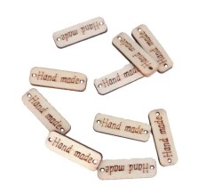 Angel Çanta Aksesuar 10'Lu Ahşap Dikdörtgen Etiket 1X3 Cm No:4 - Angel Çanta Aksesuar